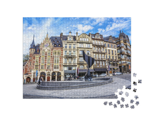 Puzzle 1000 pezzi „Edifici e case tradizionali di Bruxelles, Belgio“
