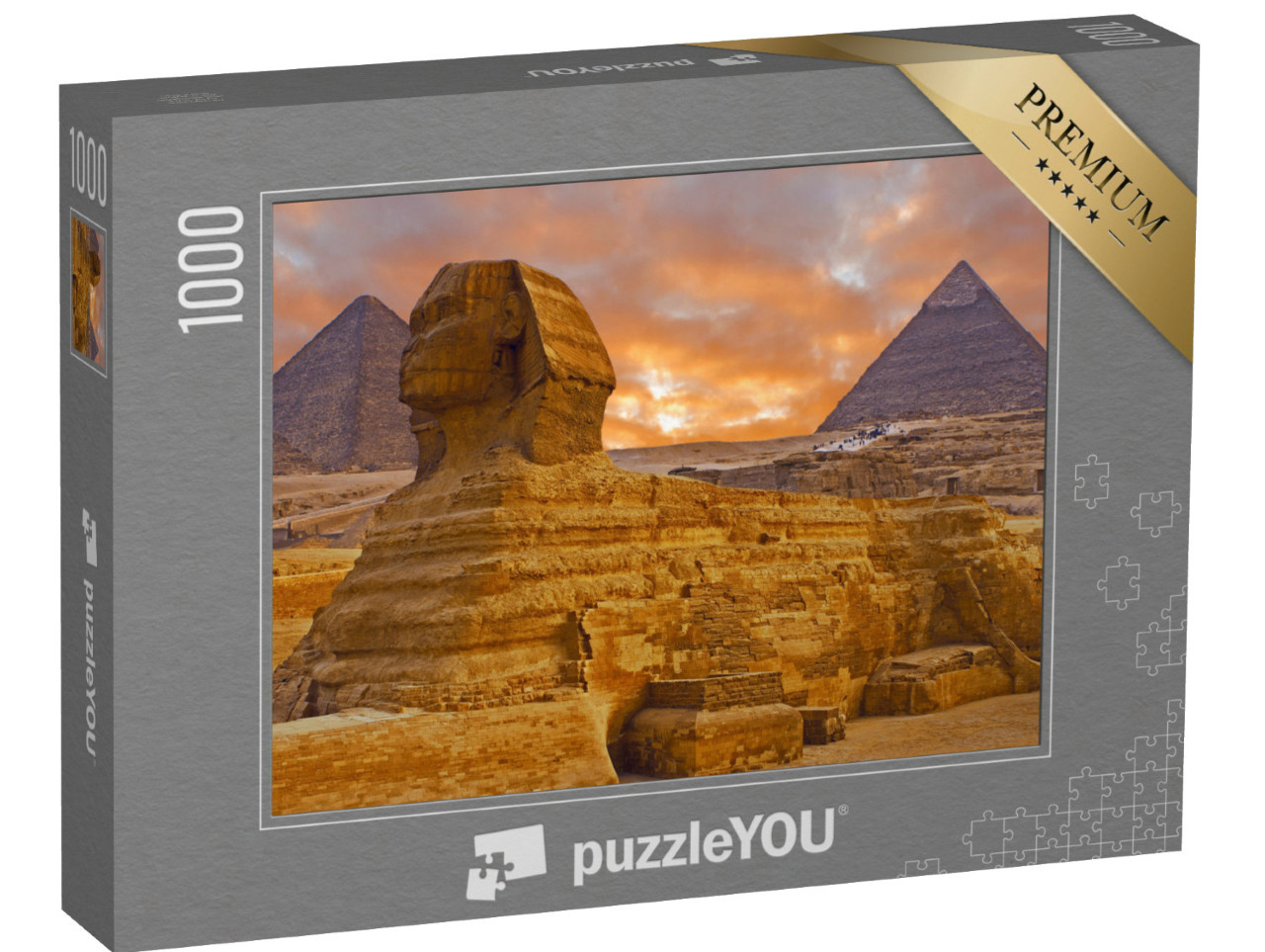 Puzzle 1000 pezzi „Vista della Sfinge nel Sahara, Egitto“