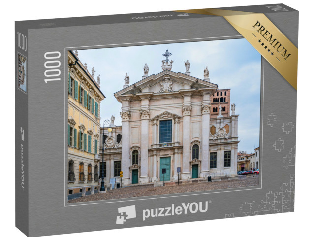 Puzzle 1000 pezzi „Mantova, Lombardia, Italia: Facciata del Duomo barocco di Mantova; Cattedrale di San Pietro“