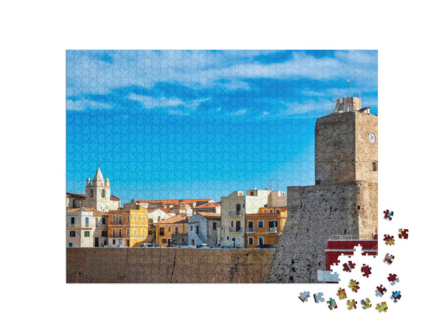 Puzzle 1000 pezzi „Vista del centro storico e della spiaggia nord, Termoli, Italia“