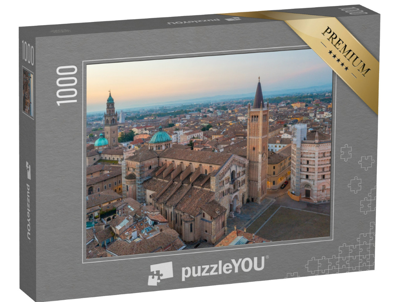 Puzzle 1000 pezzi „Vista dell'alba della Cattedrale di Parma, in Italia.“