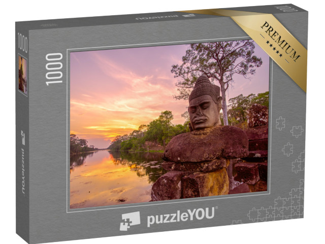 Puzzle 1000 pezzi „Statua davanti alla porta sud di Angkor Thom, Cambogia“