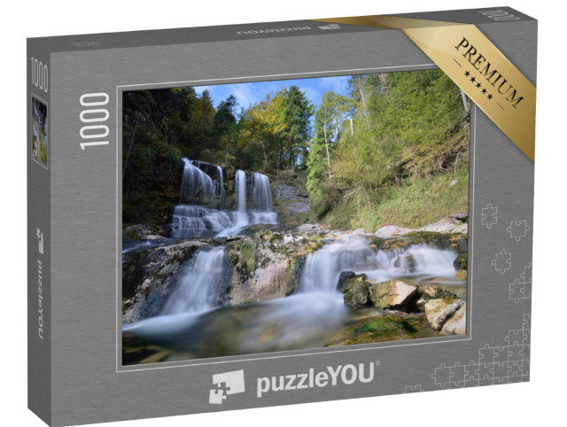 Puzzle 1000 pezzi „Cascata di Weißbach vicino a Inzell, nelle Alpi bavaresi“