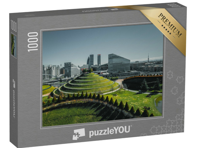 Puzzle 1000 pezzi „Veduta aerea Milano, Italia. Parco Industria Alfa Romeo - Portello“