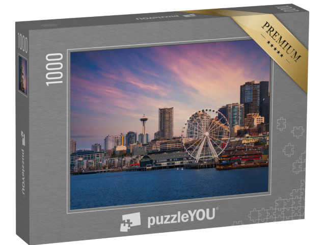 Puzzle 1000 pezzi „Centro di Seattle - Skyline con ruota panoramica“