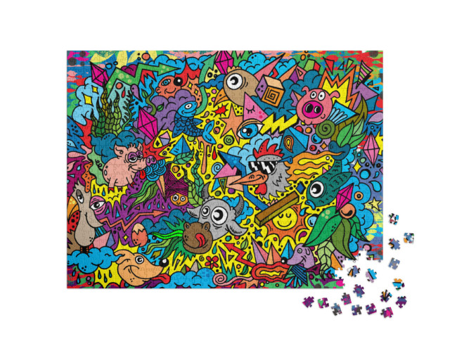 Puzzle 1000 pezzi „Illustrazione a fumetti: Animali divertenti“