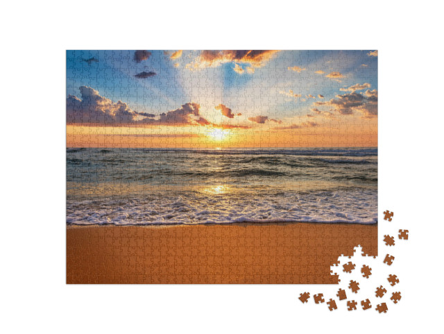 Puzzle 1000 pezzi „Tramonto sulla riva del mare“