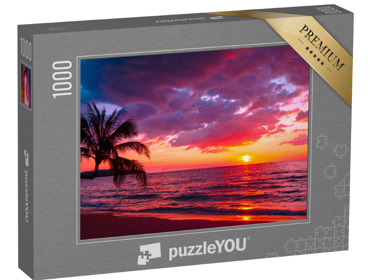 Puzzle 1000 pezzi „Tramonto tropicale sulla spiaggia“