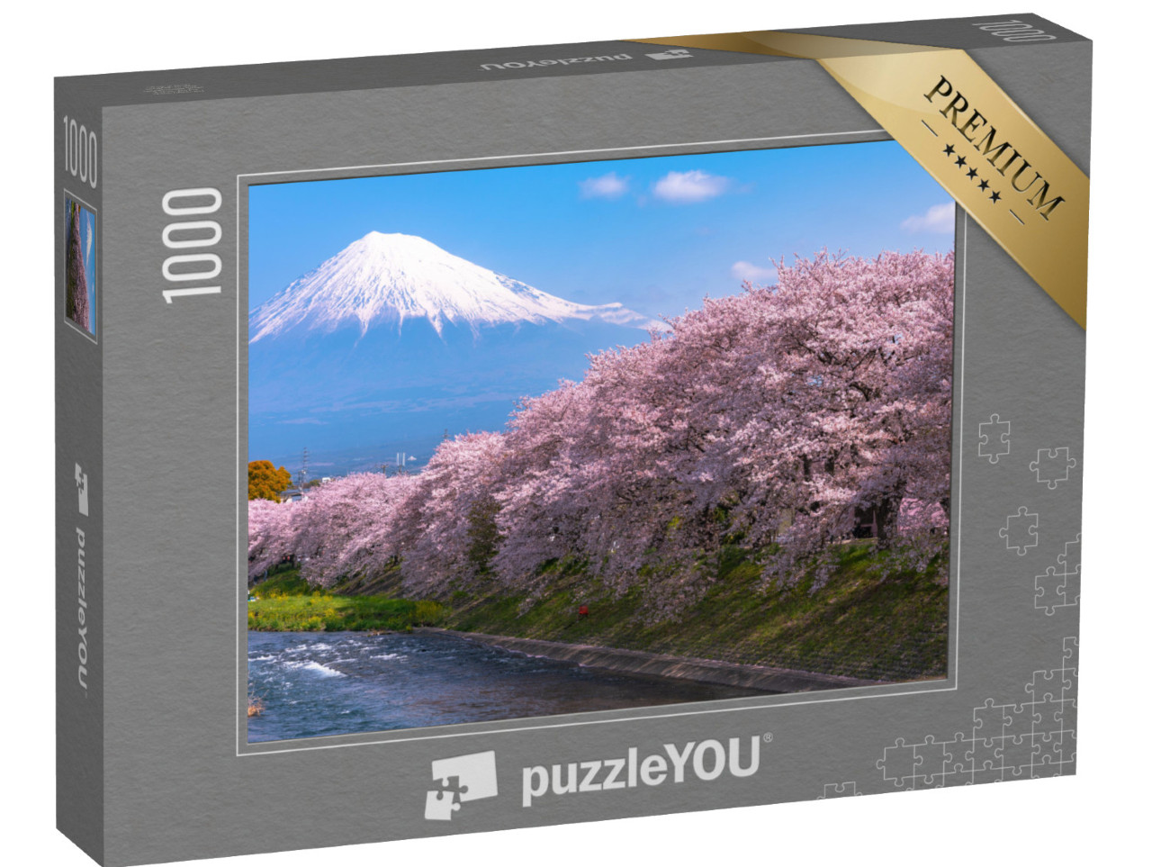 Puzzle 1000 pezzi „Fiori di ciliegio sul Monte Fuji, Giappone“