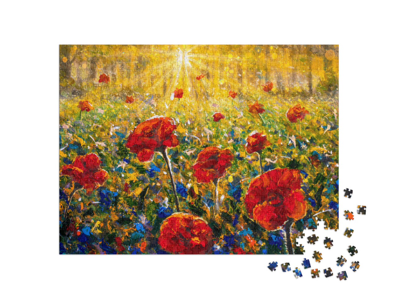 Puzzle 1000 pezzi „Papaveri rossi in campo“