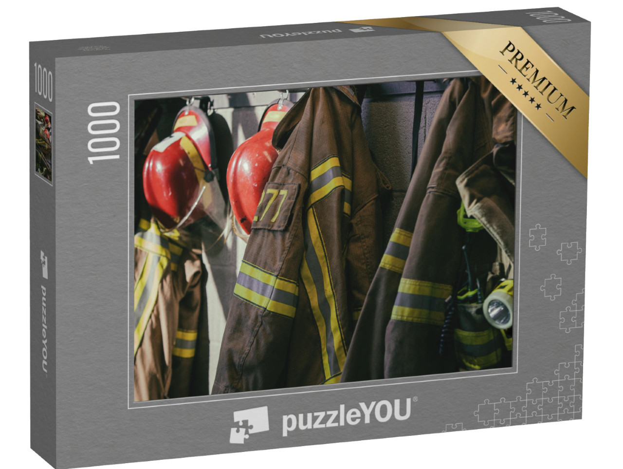 Puzzle 1000 pezzi „Abbigliamento dei vigili del fuoco, pronto all'azione“