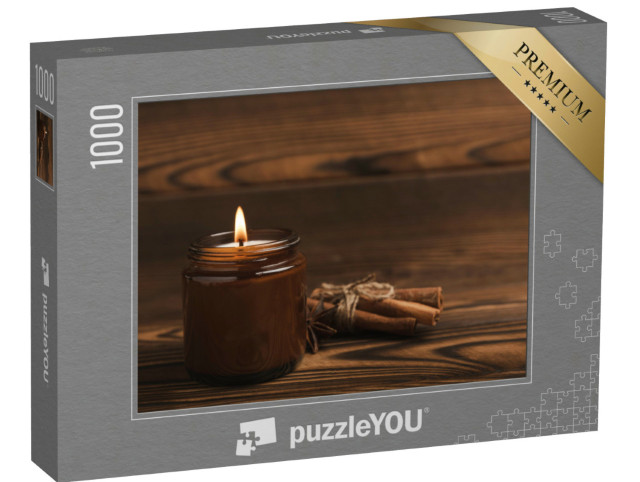 Puzzle 1000 pezzi „Candela in un barattolo di vetro“