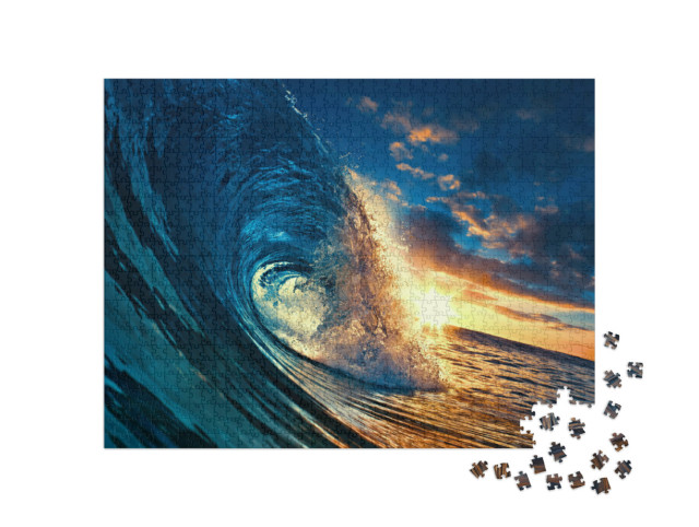 Puzzle 1000 pezzi „Ondeggiare durante il tramonto“