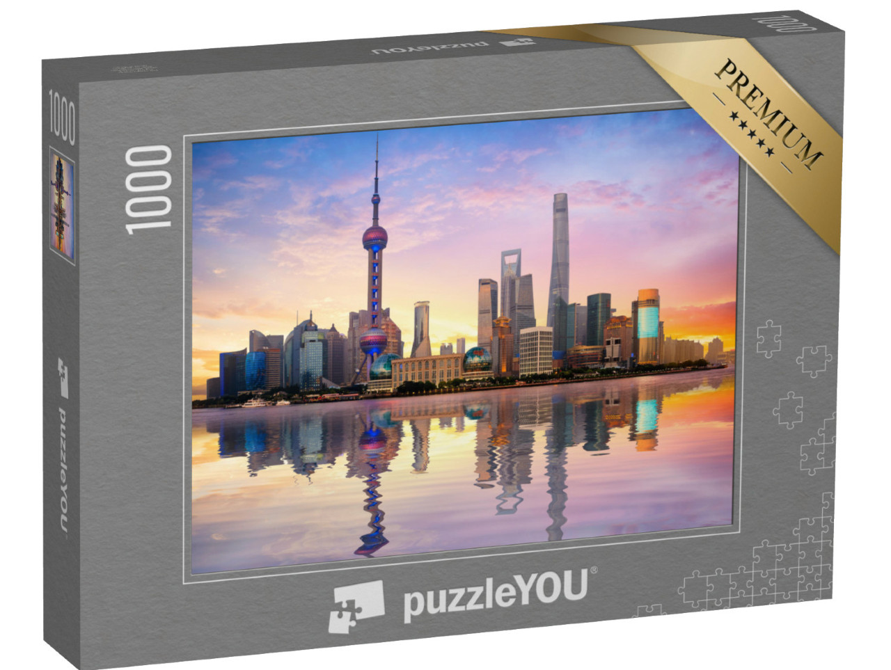 Puzzle 1000 pezzi „Lo skyline di Shanghai al tramonto“