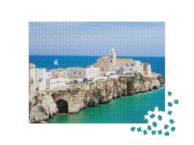 Puzzle 1000 pezzi „Veduta di Vieste, Italia.“