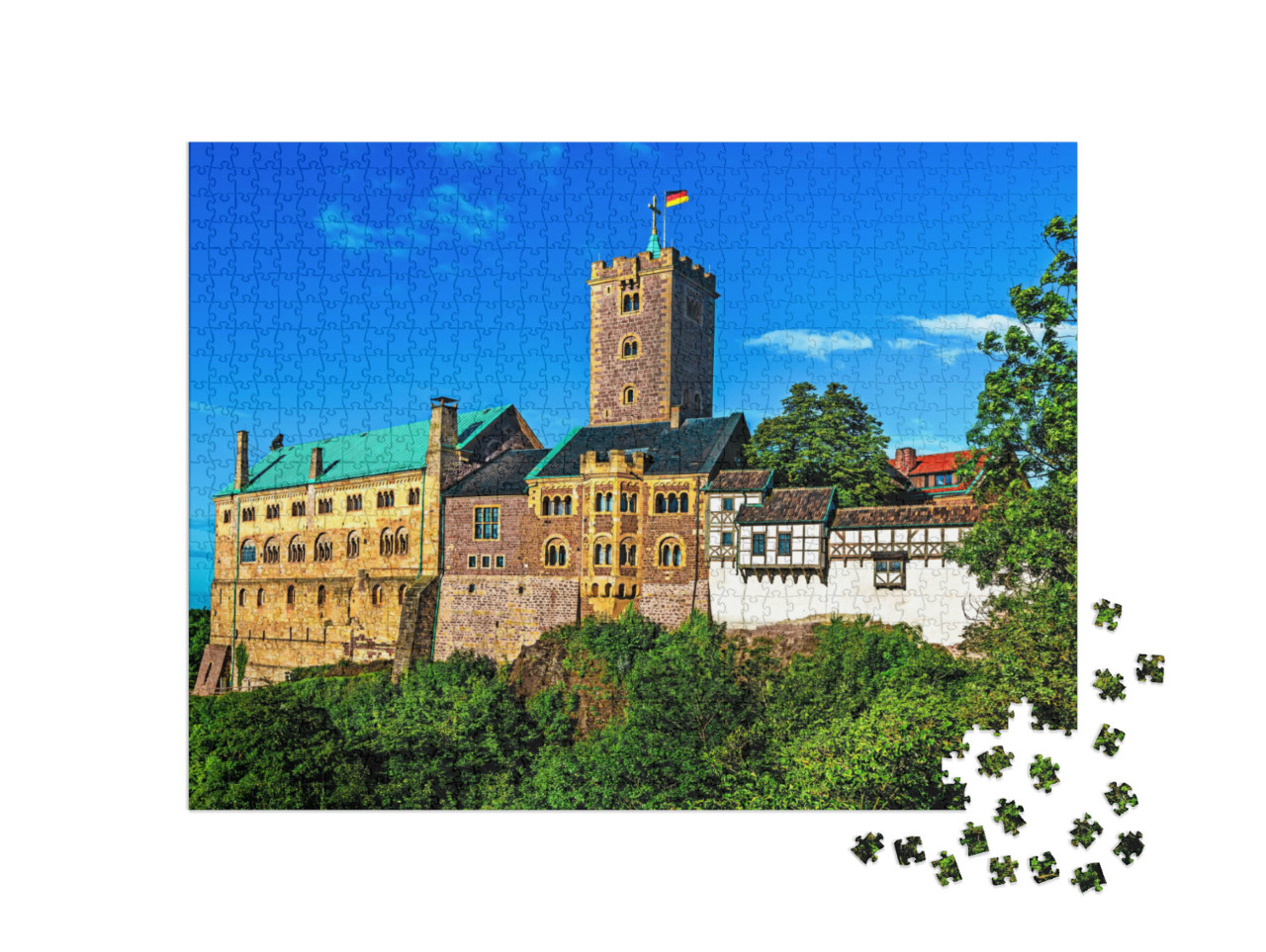 Puzzle 1000 pezzi „Castello di Wartburg a Eisenach, Turingia, Germania“