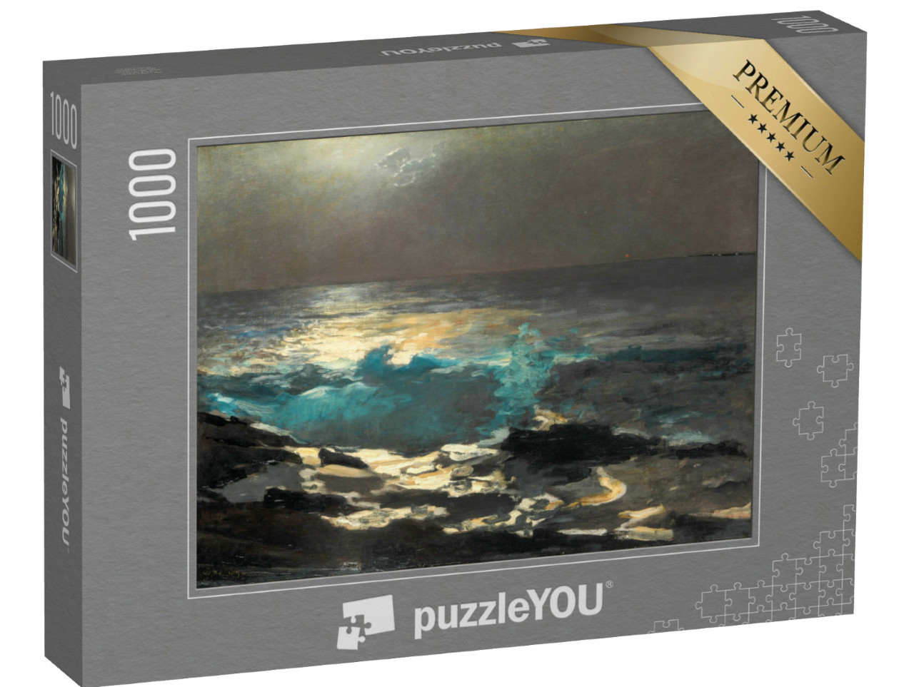 Puzzle 1000 pezzi „Winslow Homer - Lampada a isola in legno Moonlight“
