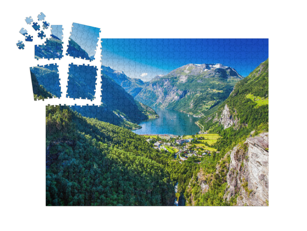 SMART SORTED® | Puzzle 1000 pezzi „Geirangerfjord in Norvegia“