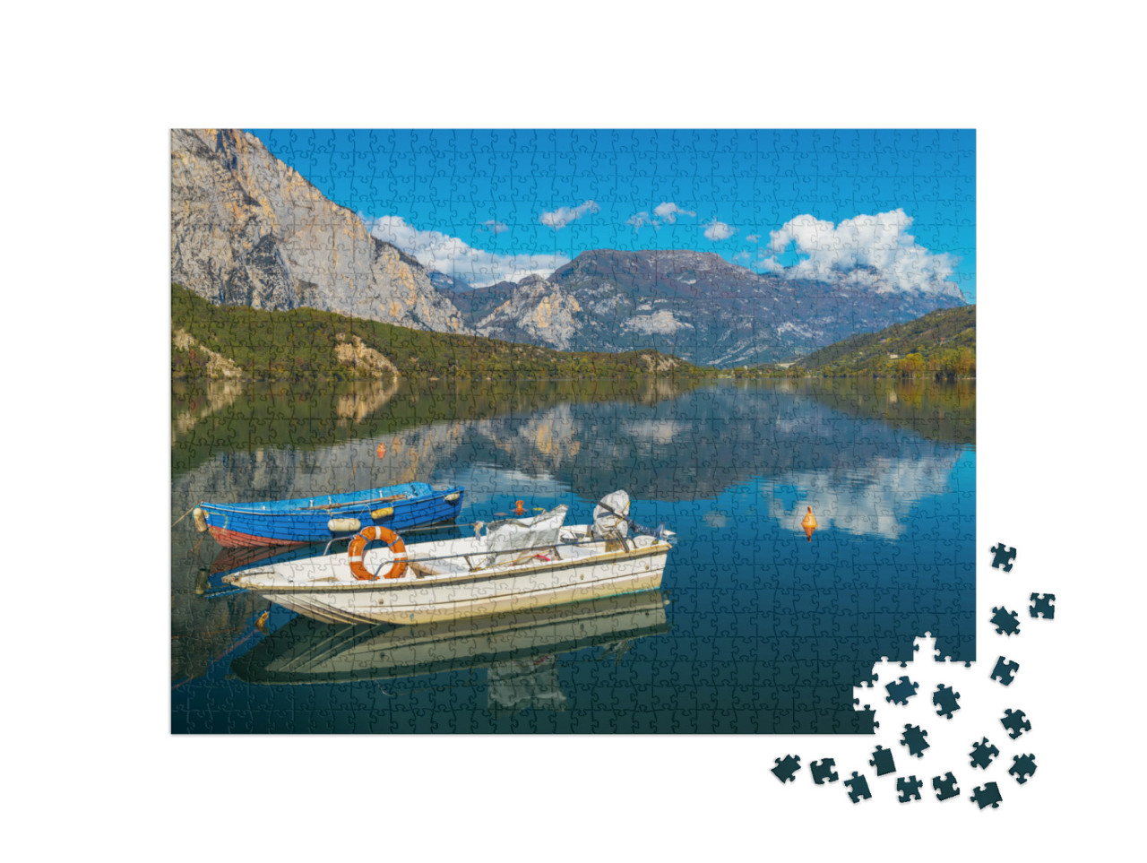 Puzzle 1000 pezzi „Lago di Cavedine bellissimo lago. Italia“