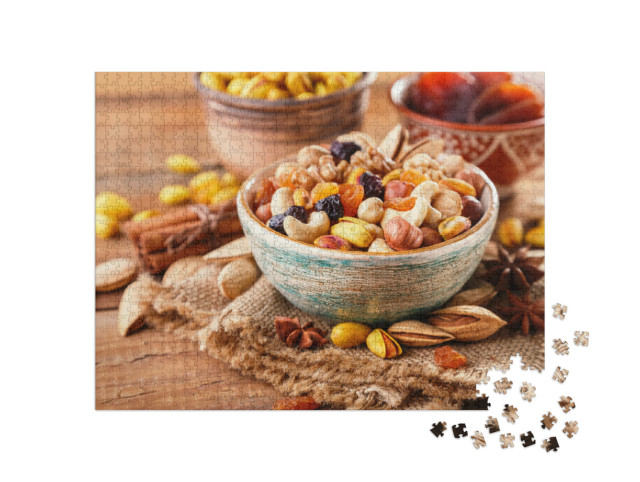 Puzzle 1000 pezzi „Miscela di noci croccanti e deliziosa frutta secca“