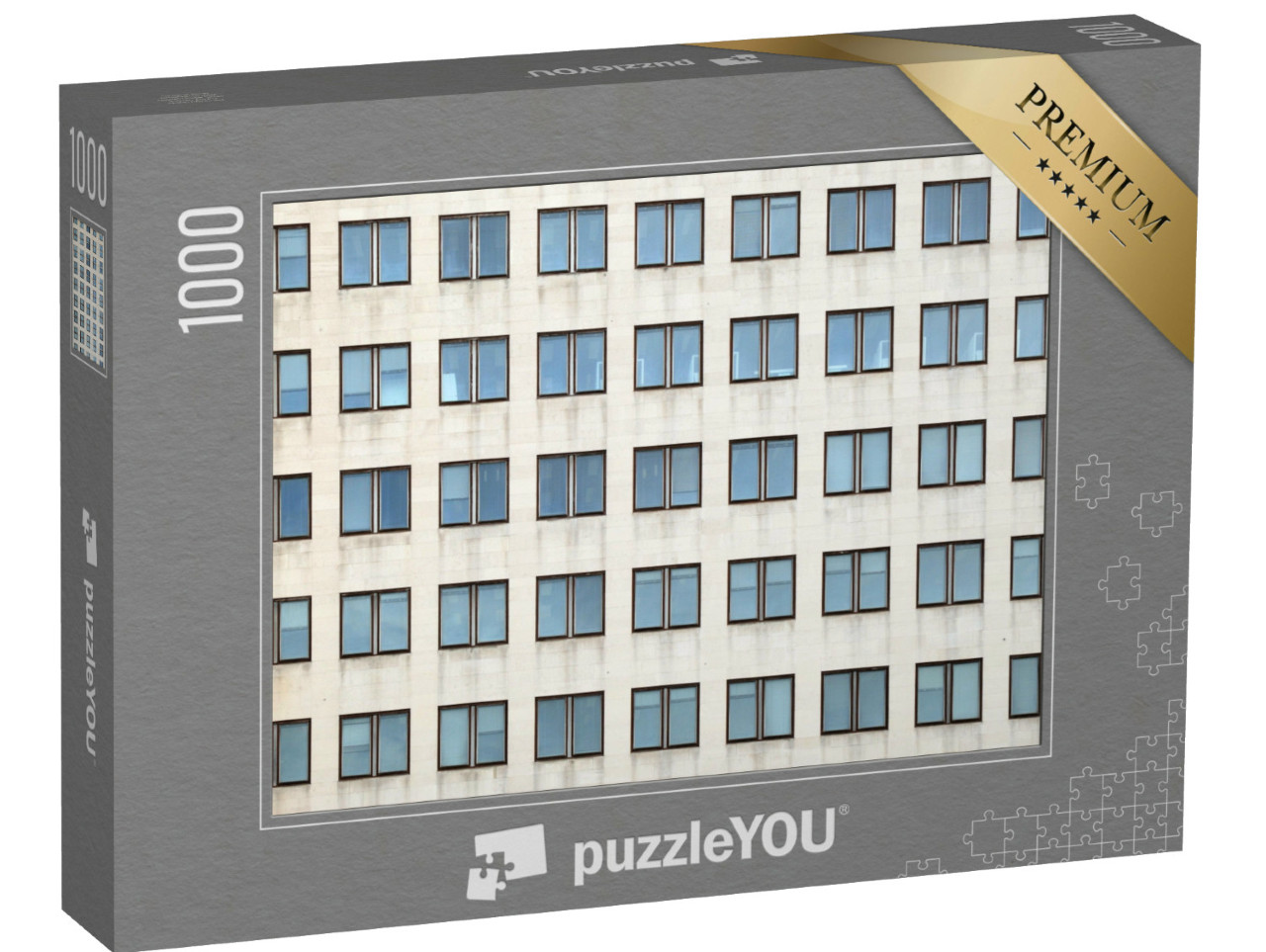 Puzzle 1000 pezzi „Disposizione delle finestre in un edificio per uffici“