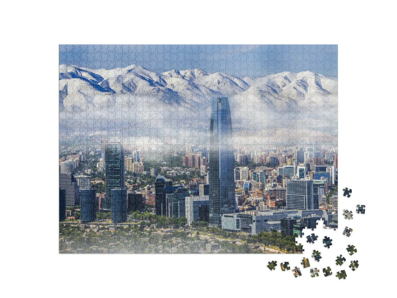 Puzzle 1000 pezzi „Grattacieli di Santiago del Cile“