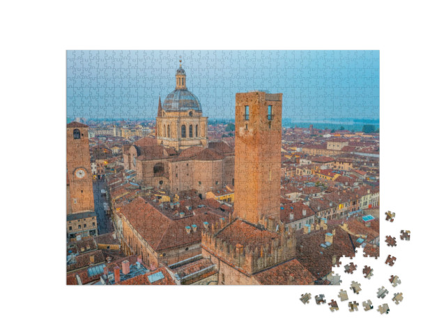 Puzzle 1000 pezzi „Veduta aerea della Basilica di Sant'Andrea a Mantova, Italia.“