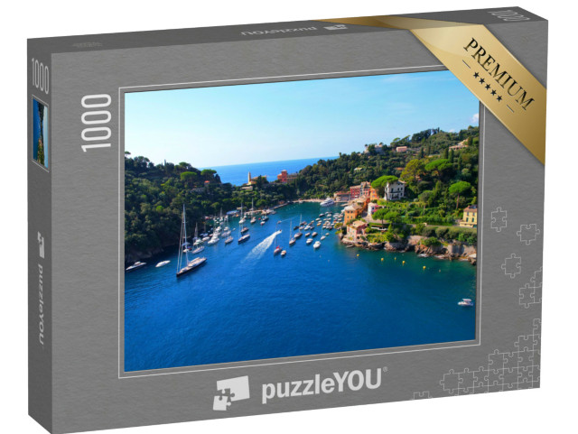 Puzzle 1000 pezzi „Portofino - Italia - Veduta aerea con velieri e yacht in porto“