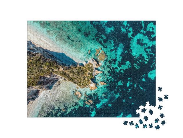 Puzzle 1000 pezzi „spiaggia di capo bianco all'isola d'elba“