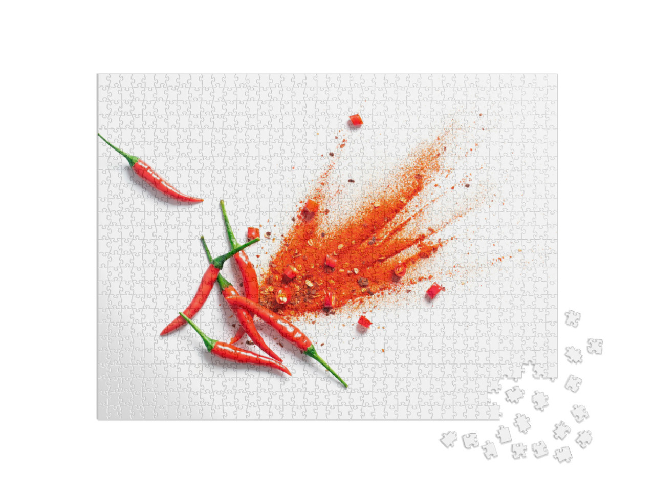 Puzzle 1000 pezzi „Peperoncino, fiocchi di pepe rosso e peperoncino in polvere“