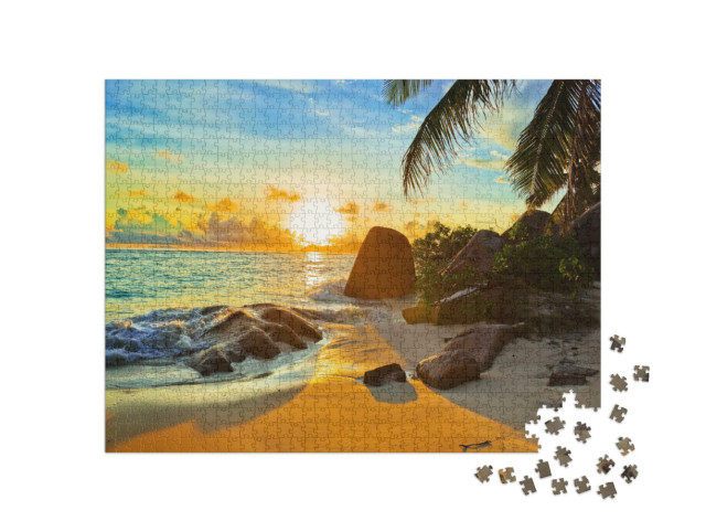 Puzzle 1000 pezzi „Spiaggia tropicale al tramonto“