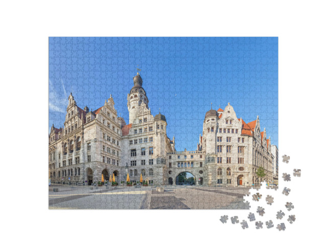 Puzzle 1000 pezzi „Il nuovo municipio: vista dalla Burgplatz, Lipsia, Germania“