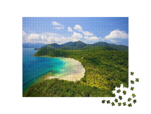 Puzzle 1000 pezzi „Veduta aerea della spiaggia tropicale di Ko Chang, Thailandia“