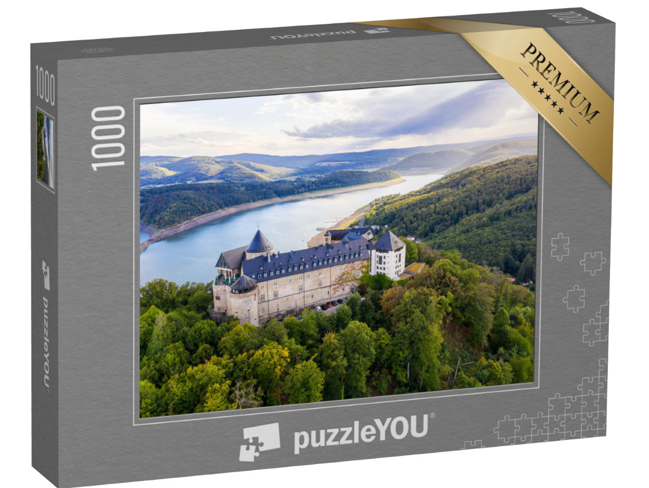 Puzzle 1000 pezzi „Edersee, Castello di Waldeck, Assia, Germania“