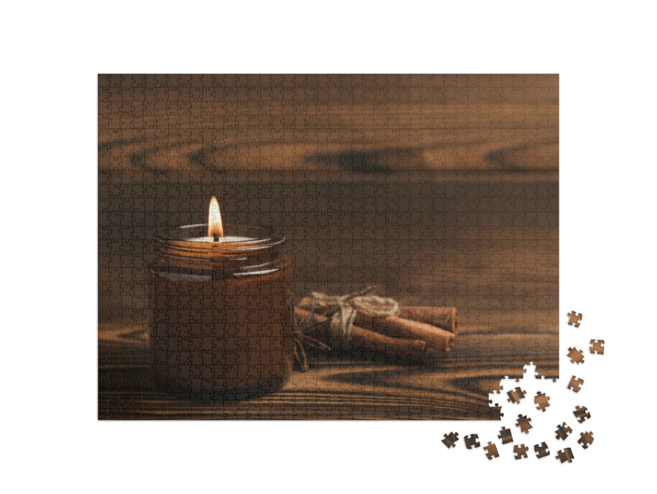 Puzzle 1000 pezzi „Candela in un barattolo di vetro“