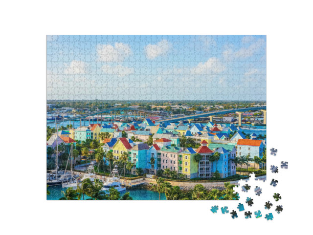 Puzzle 1000 pezzi „Vista aerea di Nassau in HD, USA“