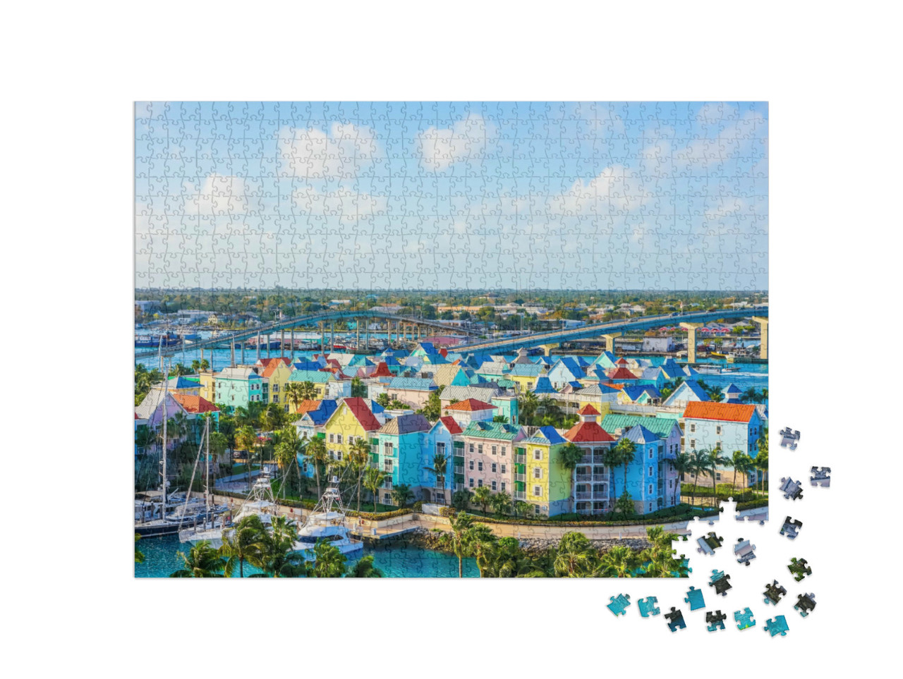 Puzzle 1000 pezzi „Vista aerea di Nassau in HD, USA“