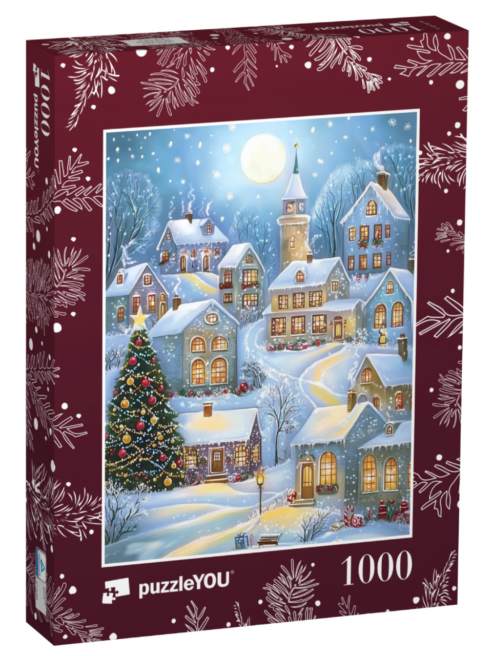 Puzzle 1000 pezzi „Città di Natale con graziose casette“