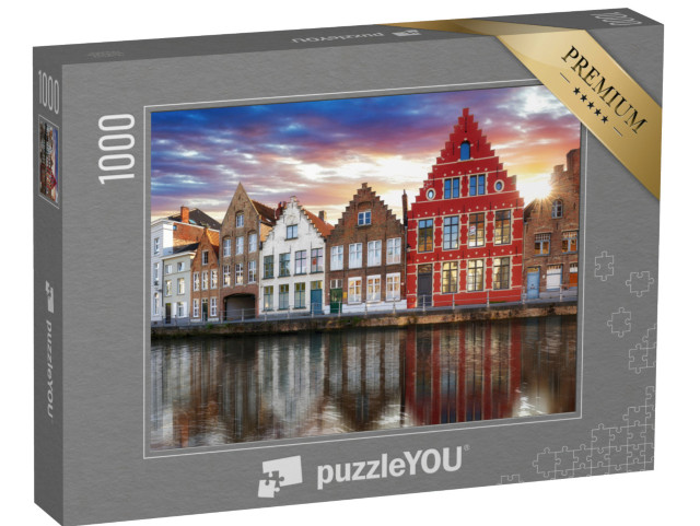 Puzzle 1000 pezzi „Bruges - Canali di Bruges, Belgio, vista serale“