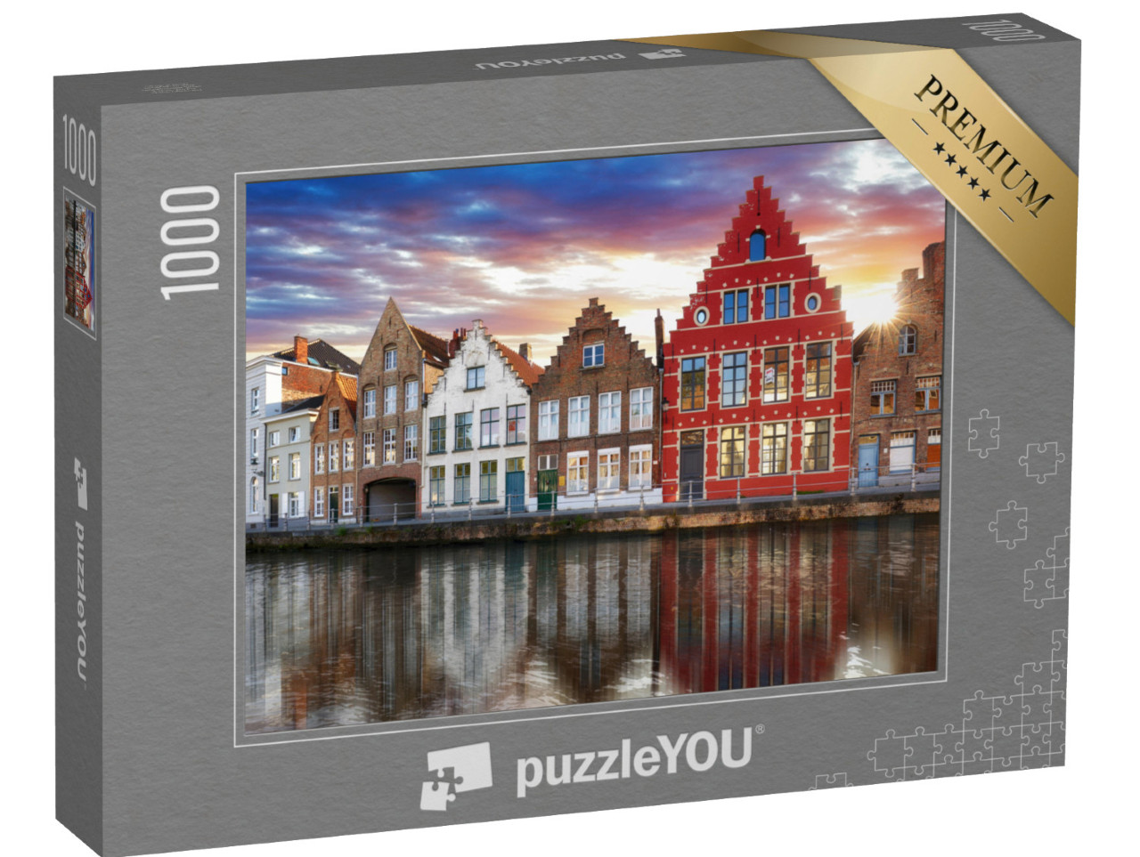 Puzzle 1000 pezzi „Bruges - Canali di Bruges, Belgio, vista serale“