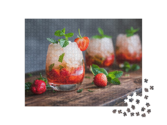 Puzzle 1000 pezzi „Mojito con fragole e menta“
