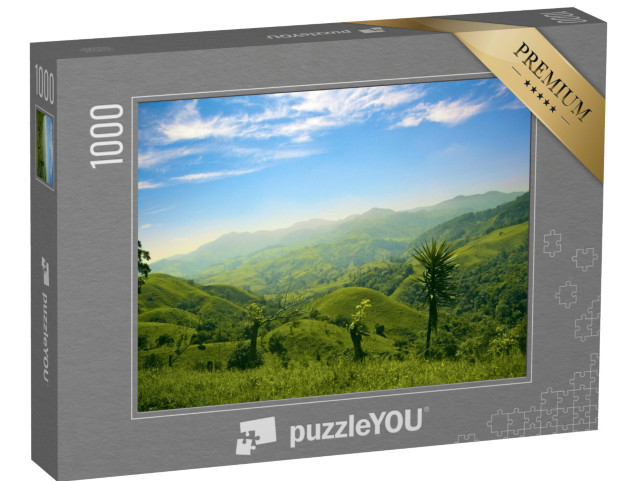 Puzzle 1000 pezzi „Colline e montagne verdi in Costa Rica“