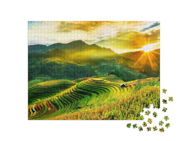 Puzzle 1000 pezzi „Campi di riso terrazzati in Vietnam“