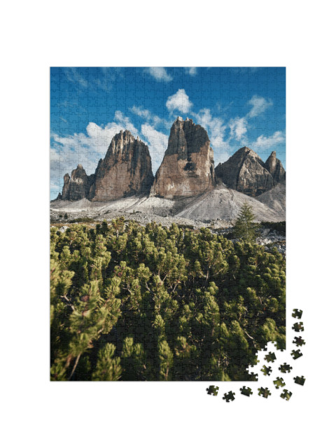 Puzzle 1000 pezzi „Le Tre Cime nelle Dolomiti di Sesto, Alpi italiane“