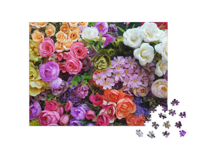 Puzzle 500 pezzi „Un bellissimo mare di fiori“