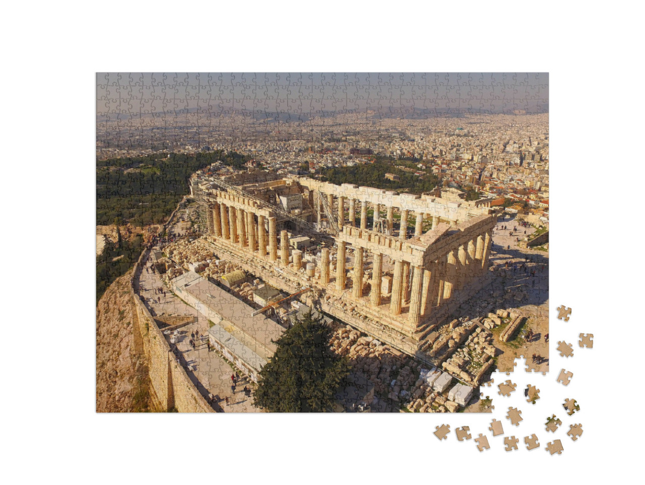 Puzzle 1000 pezzi „Veduta aerea dell'Acropoli con il Partenone, Grecia“