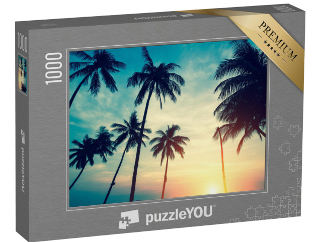 Puzzle 1000 pezzi „Tramonto tropicale sulle palme“