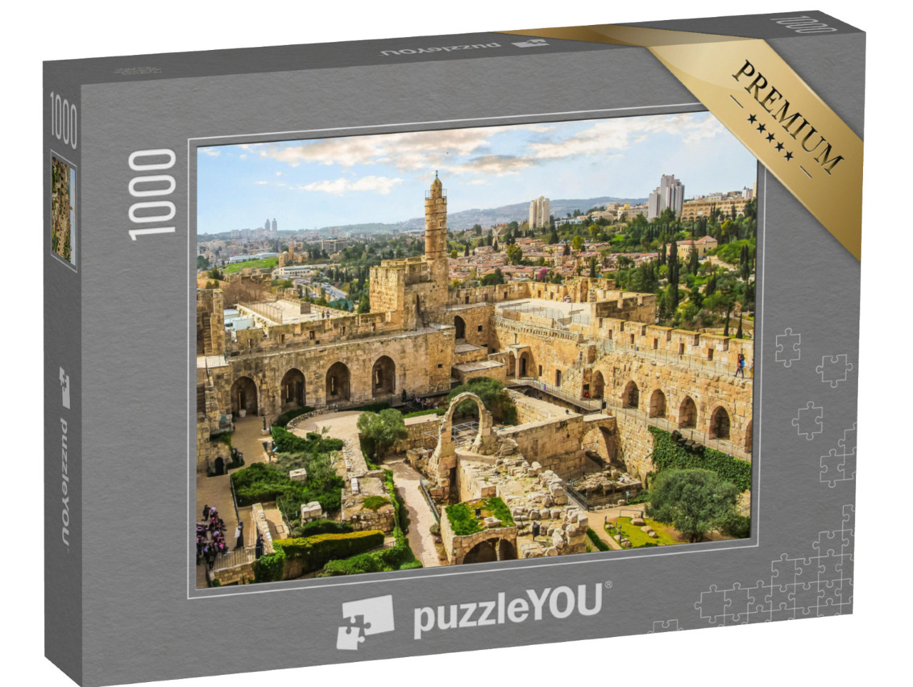 Puzzle 1000 pezzi „Vista panoramica dell'antica cittadella, Gerusalemme, Israele“