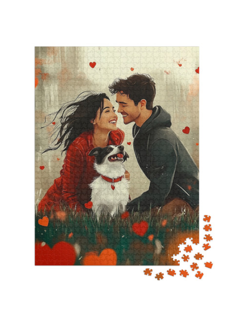 Puzzle 1000 pezzi „La felicità della famiglia piena d'amore“