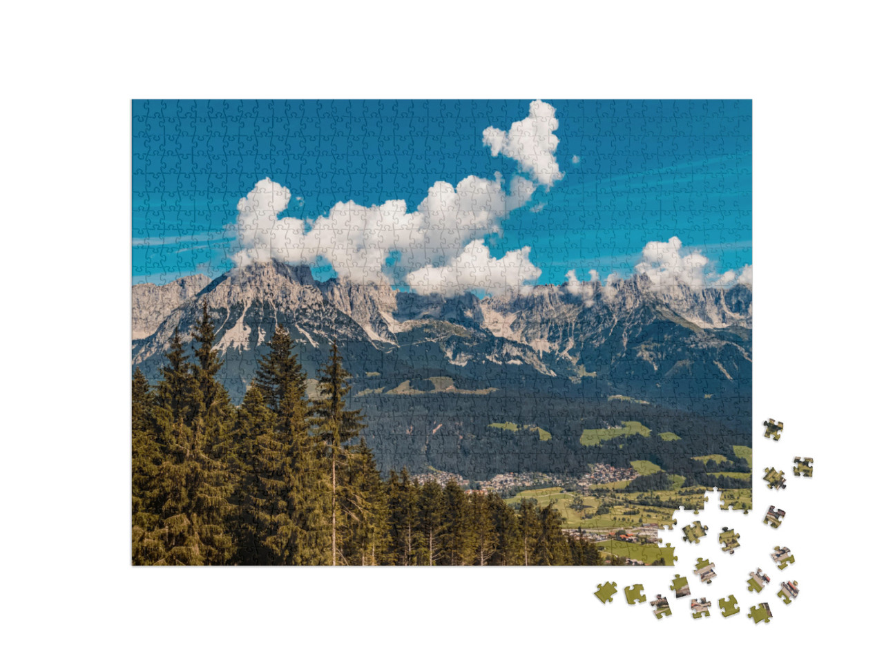 Puzzle 1000 pezzi „Ellmau sulla cima Hartkaiser, Tirolo, Austria“